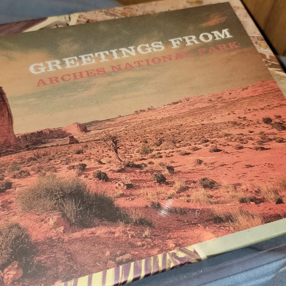 Greetings from Arches National Park Memory Box Photos Storage Label Bracket NOS